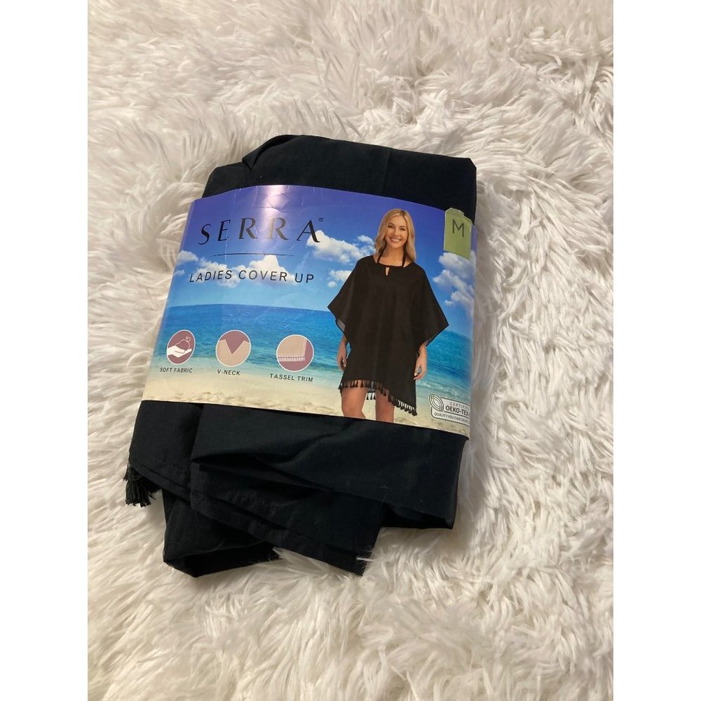 Serra Black Swimwear/Beach Wear Medium Cover-up